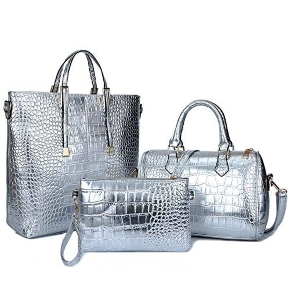 Handbags And Purses Combo Crocodile Pattern Carryall Bags Top Handle